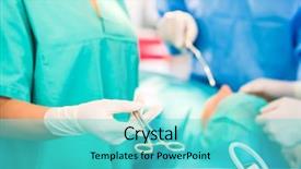  Presentation with emergency room - PPT layouts with cleanroom operation theater - hospital - surgery team background and a  colored foreground