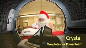  Presentation with laundromat - Slide deck with shot with a fish eye background and a  colored foreground