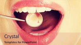  Presentation with mouth - Slide deck enhanced with s open mouth with dental background and a red colored foreground