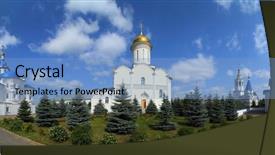  Presentation with orthodox - Theme enhanced with s orthodox monastery in kazan background and a light blue colored foreground