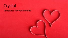  Presentation with paper heart book - Presentation theme enhanced with s paper hearts on red background and a dark gray colored foreground