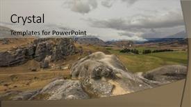  Presentation with area - Presentation design consisting of s pass limestone rock formation background and a light gray colored foreground