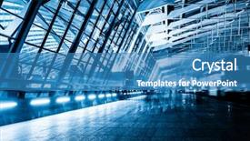  Presentation with airport terminal - PPT theme consisting of s pudong international airport terminal background and a teal colored foreground
