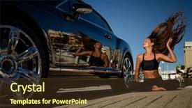  Presentation with woman car driver map - Beautiful presentation design featuring s reflection in a car backdrop and a tawny brown colored foreground