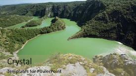  Presentation with nature river - Audience pleasing presentation theme consisting of s shape - canyon uvac river special nature backdrop and a mint green colored foreground