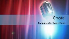  Presentation with music microphone radio mic retro - Presentation theme having s sing stylish retro microphone background and a light blue colored foreground