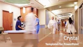  Presentation with busy - Colorful presentation theme enhanced with s station in modern hospital backdrop and a coral colored foreground