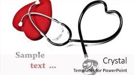  Presentation with pure white - Presentation design enhanced with s stethoscope and red heart background and a white colored foreground