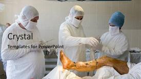  Presentation with orthopedic - Slides featuring surgeon's team is performing background and a light gray colored foreground