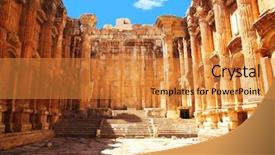  Presentation with ancient roman - Amazing theme having s temple ancient roman column backdrop and a gold colored foreground