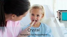  Presentation with doctor examining a newborn baby - Colorful presentation enhanced with s throat in the hospital backdrop and a light blue colored foreground