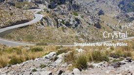  Presentation with road - Presentation theme having sa-calobra-road-in-tramuntana background and a coral colored foreground