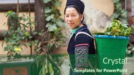  Presentation with ethnic minority - Audience pleasing PPT theme consisting of sa-pa-vietnam-august-2017 backdrop and a ocean colored foreground