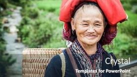  Presentation with ethnic minority - Presentation featuring sa-pa-vietnam-august-2017 background and a navy blue colored foreground