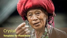  Presentation with ethnic minority - PPT theme featuring sa-pa-vietnam-august-2017 background and a tawny brown colored foreground