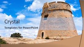  Presentation with medieval - PPT theme consisting of sa sal rossa in ibiza background and a light blue colored foreground