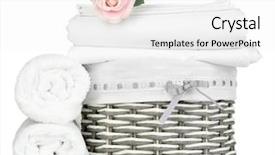  Presentation with wicker - Cool new PPT theme with sabana - bedding sheets in wicker basket backdrop and a white colored foreground