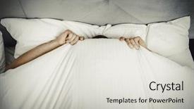  Presentation with bed - Presentation enhanced with sabana - man hiding in bed background and a  colored foreground