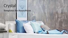  Presentation with bedroom modern - Beautiful PPT theme featuring sabana - modern bedroom in pastel tones backdrop and a  colored foreground