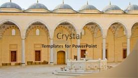  Presentation with mosque - Presentation design having sabanci merkez camii mosque in adana turkey background and a yellow colored foreground