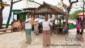  Presentation with philippines - Beautiful slide deck featuring sabang-philippines-march-27-2016 backdrop and a coral colored foreground