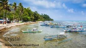  Presentation with palawan underground river - PPT theme enhanced with sabang-philippines-march-27-2016 background and a coral colored foreground