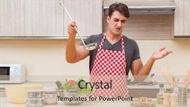  Presentation with food - Slide set having home catering - man male cook preparing food background and a lemonade colored foreground