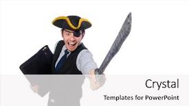  Presentation with pirate - PPT layouts having sabers - businessman pirate isolated on white background and a white colored foreground