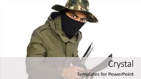  Presentation with lawyer client meeting wearing mask - Cool new PPT theme with sabers - criminal wearing mask isolated backdrop and a light gray colored foreground