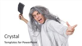  Presentation with werry old man and gis music - Beautiful presentation theme featuring sabers - funny old man isolated backdrop and a white colored foreground