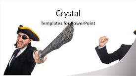  Presentation with pirate treasure map widescreen - Cool new PPT theme with sabers - pirate businessman with sabre isolated backdrop and a white colored foreground