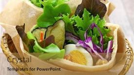  Presentation with eggplant - Presentation design featuring sabich-israeli-pita-sandwich background and a gold colored foreground