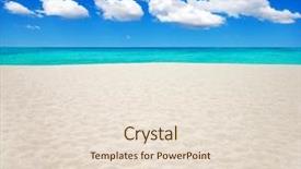  Presentation with tropical - Audience pleasing PPT theme consisting of sable - beach and tropical sea backdrop and a  colored foreground
