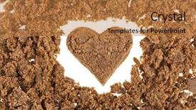  Presentation with sugar - PPT layouts having saccharide - muscovado brown sugar heart shaped background and a coral colored foreground