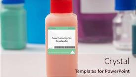  Presentation with probiotic - Presentation with saccharomyces-boulardii-fungus-used background and a coral colored foreground