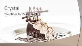  Presentation with white chocolate - Amazing slides having sacher-cake-with-whipped-cream backdrop and a white colored foreground