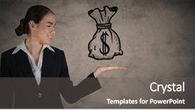  Presentation with doodle - Theme featuring sack race - digital composite of business woman background and a gray colored foreground
