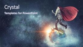  Presentation with santa - PPT layouts consisting of sack race - santa is hurrying up mixed background and a ocean colored foreground