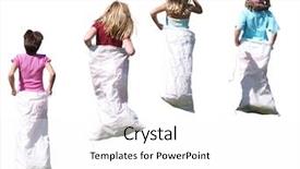  Presentation with race - Colorful theme enhanced with sack race girls backdrop and a white colored foreground