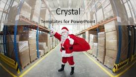  Presentation with santa - Slide deck consisting of sack ringing in a bell background and a  colored foreground