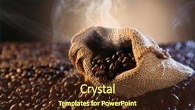  Presentation with coffee beans - Presentation design consisting of sackcloth bag with coffee beans background and a tawny brown colored foreground