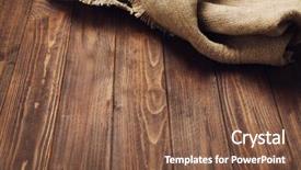  Presentation with wooden board empty table top - Colorful slides enhanced with sackcloth on wooden table backdrop and a tawny brown colored foreground