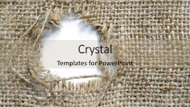  Presentation with port hole - Slide deck enhanced with sackcloth with a patched hole background and a coral colored foreground