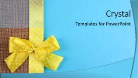  Presentation with cutting ribbon - Colorful presentation theme enhanced with sackcloth with color ribbon backdrop and a arctic colored foreground