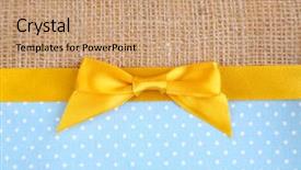  Presentation with cutting ribbon - Colorful slide deck enhanced with sackcloth with color ribbon backdrop and a coral colored foreground