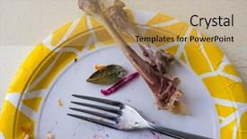  Presentation with bone fish - Presentation design enhanced with sacked chicken bones background and a coral colored foreground