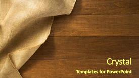  Presentation with wooden - Audience pleasing slide deck consisting of woven bags - burlap hessian sacking on wooden backdrop and a tawny brown colored foreground