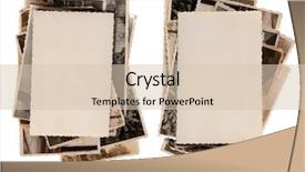  Presentation with old photo - Presentation theme featuring sacks of old photographs background and a lemonade colored foreground