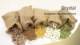  Presentation with beans legumes - Cool new presentation theme with sacks with a misc legumes backdrop and a lemonade colored foreground