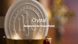  Presentation with sacrament - PPT theme consisting of sacrament of communion eucharist symbol background and a coral colored foreground